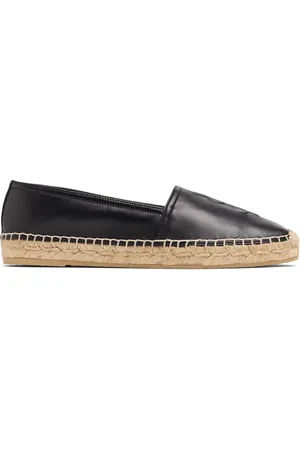 Saint Laurent 10mm Logo Embossed Leather Espadrilles