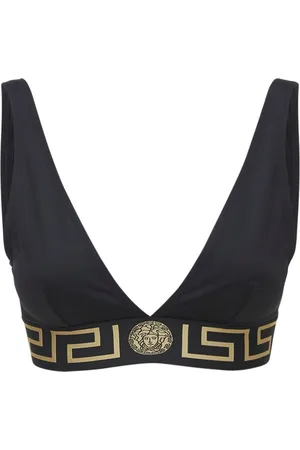 VERSACE Triangle Bikini Top W/ Greek Motif