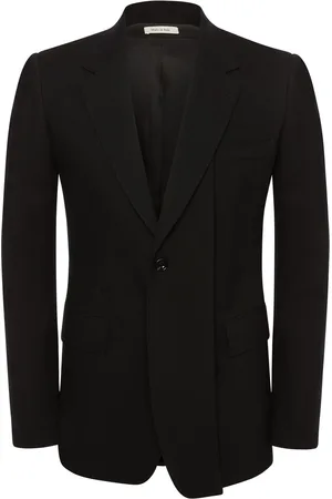 Alexander McQueen Single Breast Wool Gabardine Blazer