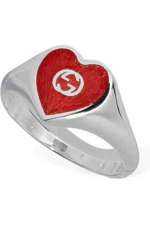 Gucci Interlocking G Heart Enamel Ring