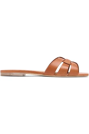 Saint Laurent 10mm Tribute Leather Mule Sandals