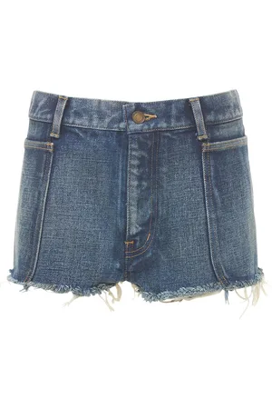 Saint Laurent Cotton Denim Mini Shorts