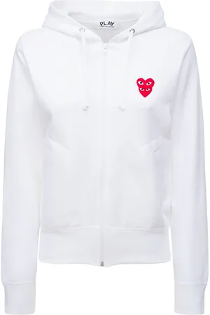 Comme des Garçons Logo Cotton Jersey Zip Sweatshirt Hoodie