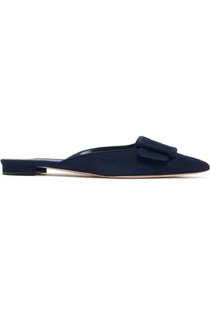 Manolo Blahnik 10mm Maysale Suede Mules