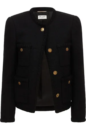 Saint Laurent Tweed Diamond Pocket Short Jacket