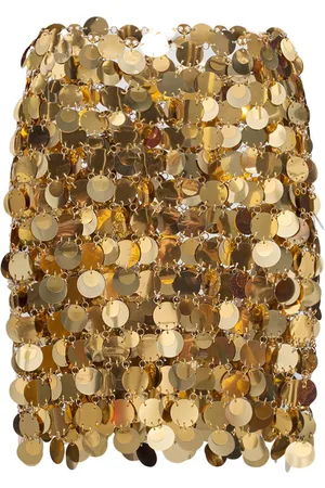 Paco rabanne Round Sequined Mesh Mini Skirt