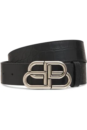 Balenciaga Logo Leather Belt W/ Logo Buckle