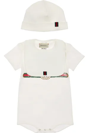 Gucci Cotton Bodysuit, Hat & Bib