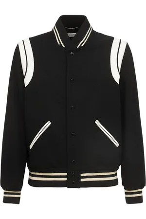 Saint Laurent Teddy Wool Jacket W/ Striped Details