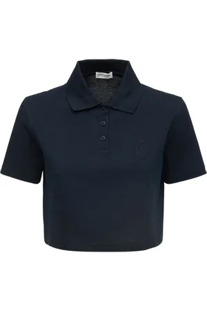 Saint Laurent Knitted Cropped Polo Top