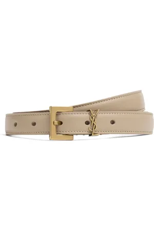 Saint Laurent 2cm Monogram Leather Belt