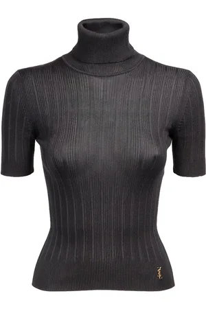 Saint Laurent Silk Knit Turtleneck T-shirt