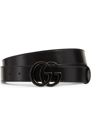 Gucci 3cm Gg Buckle Leather Belt