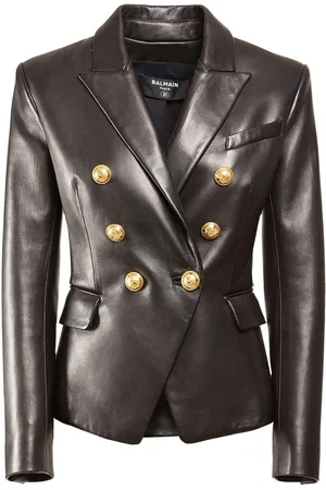 Balmain Double Breasted Leather Jacket