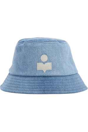 Isabel Marant Embroidered Logo Cotton Denim Bucket Hat