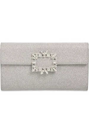 Roger Vivier Crystal Buckle Sparkle Envelope Clutch