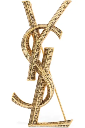 Saint Laurent Ysl Textured Brooch