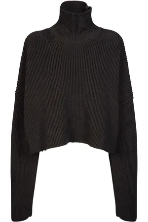 Balenciaga Cropped Cotton Knit Turtleneck