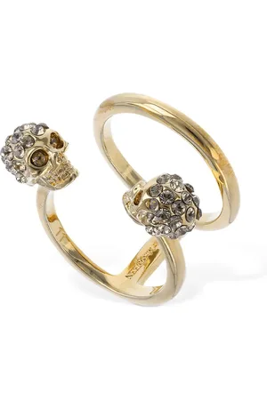 Alexander McQueen Double Skull Stacked Ring