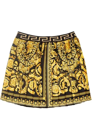 VERSACE Baroque Print Pleated Twill Skirt