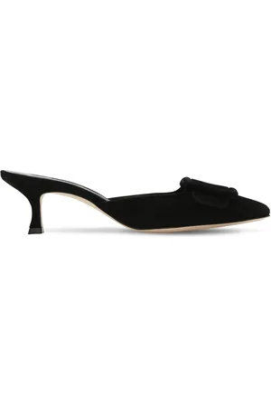 Manolo Blahnik 50mm Maysale Suede Mules