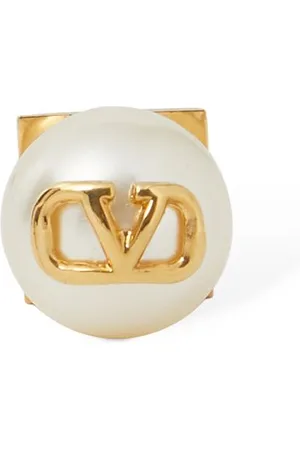 VALENTINO GARAVANI V Logo Faux Pearl Mono Earring
