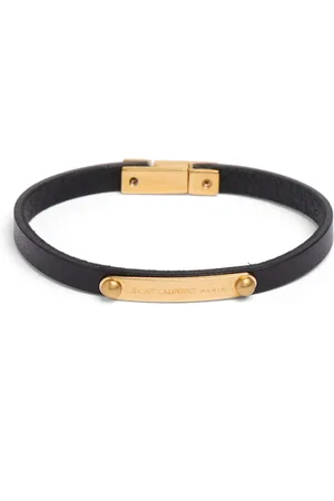 Saint Laurent Ysl Leather Bracelet