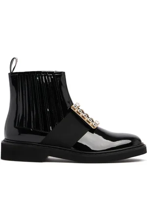 Roger Vivier 25mm Viv Rangers Patent Leather Boots