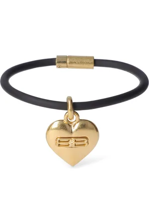 Balenciaga Bb Icon Heart Brass Bracelet