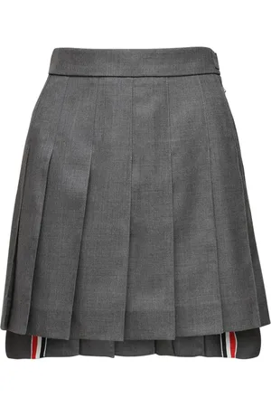 Thom Browne Pleated Wool Mini Skirt