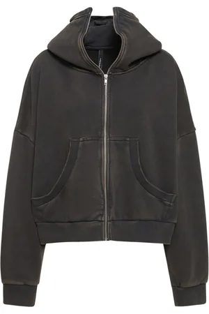 Entire Studios Washed Cotton Full-zip Hoodie