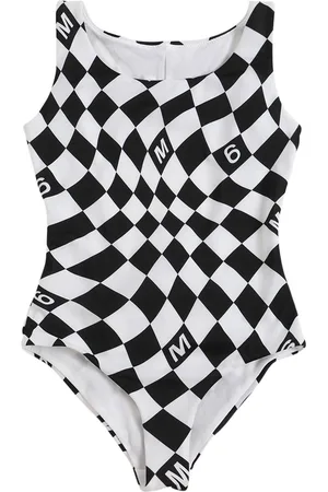 Maison Margiela Check Print Lycra Onepiece Swimsuit