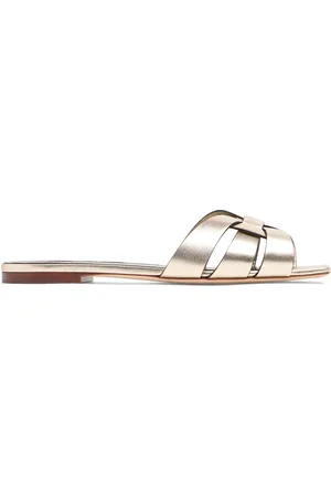Saint Laurent 10mm Tribute Leather Mule Sandals