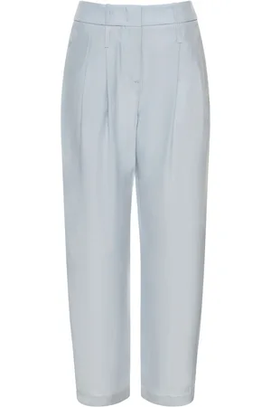 Giorgio Armani Pleated Silk Crepe High Waist Pants