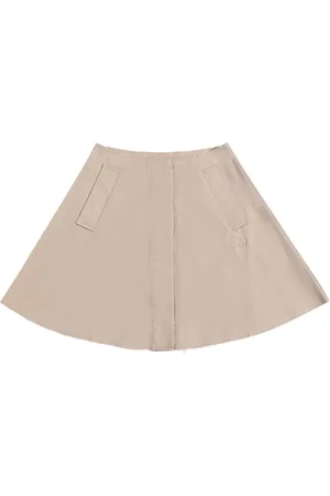 Maison Margiela Embroidered Logo Cotton Poplin Skirt