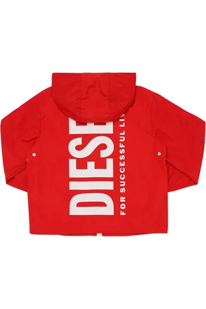 Diesel Logo Print Nylon Windbreaker Jacket
