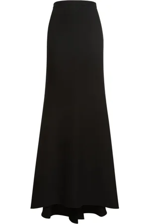 VALENTINO Silk Cady Long Column Tail Skirt