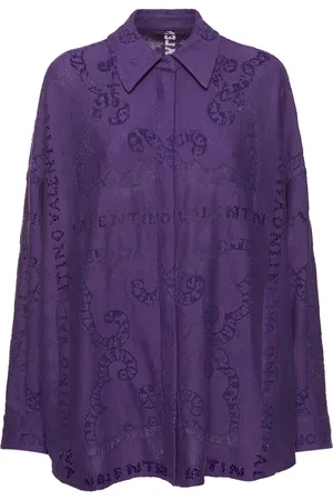VALENTINO Cotton Guipure Lace Oversize Shirt