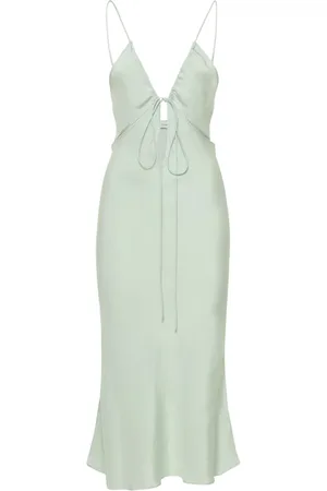 CHRISTOPHER ESBER Silk Faille Cutout Midi Dress