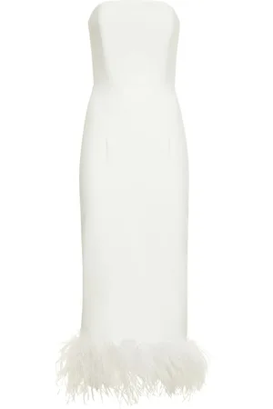 16Arlington Minelli Crepe & Feathers Long Dress