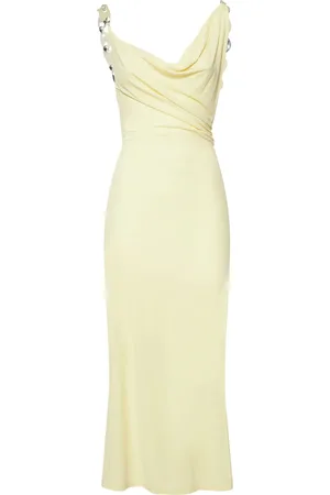 CHRISTOPHER ESBER Viscose Jersey Backless Chain Midi Dress