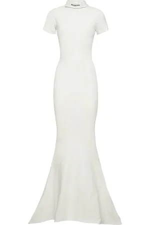 Balenciaga Stretch Cotton Jersey Long Dress