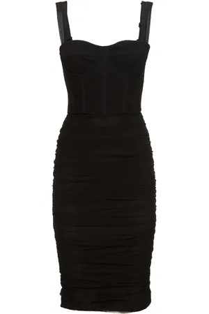 Dolce & Gabbana Draped Tulle Corset Midi Dress