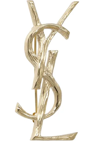 Saint Laurent Monogram Brass Pin