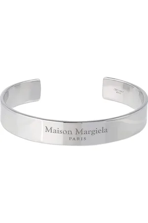 Maison Margiela Logo Engraved Thick Cuff Bracelet