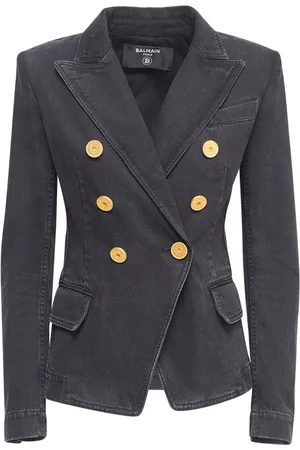 Balmain Co Denim Six Button Blazer