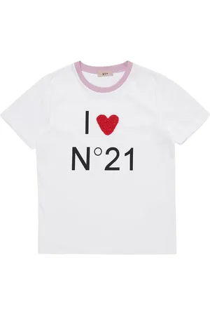 Nº21 Logo Print Cotton Jersey T-shirt W/patch