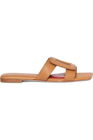 Roger Vivier 10mm Covered Buckle Leather Mules