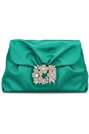 Roger Vivier Rv Bouquet Drape Satin Clutch