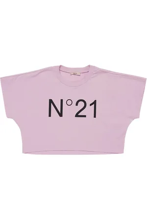 Nº21 Logo Print Jersey Cropped T-shirt